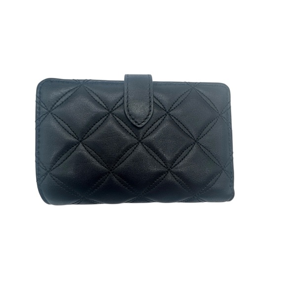 Kate Spade Natalia Quilted Leather Medium Compact Bifold Wallet in Black - Picture 5 of 13